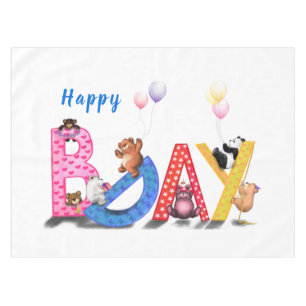 Mantel Tabletas de cumpleaños con Fiesta de osos bebés