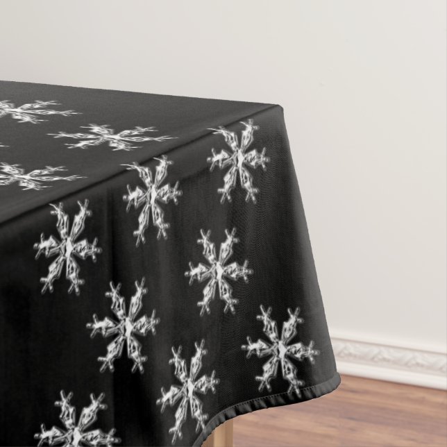 Mantel Tabletas navidades, copos de nieve, negro (In Situ)