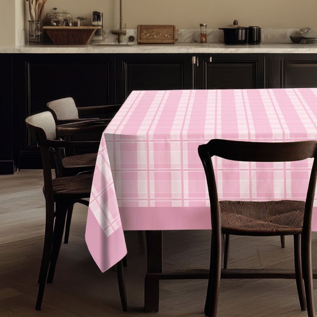 Mantel Tabletas Pastel de Tartán Rosado para reuniones ac (Pastel Pink Tartan Tablecloth for Cozy Gatherings)