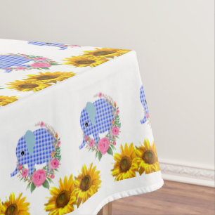 Mantel Tablilla de Elefante Azul Floral de girasol