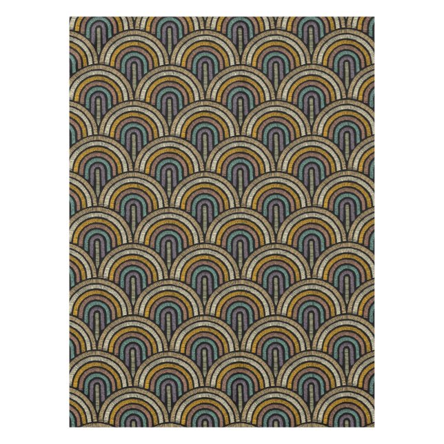 Mantel Tablilla de patrón de arco de bordado retro (Anverso)