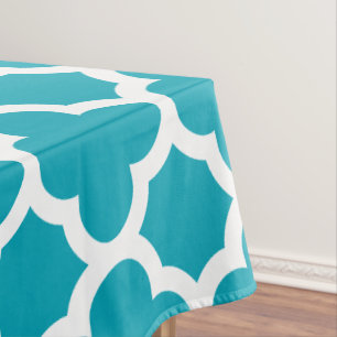 Mantel Tablilla de quatrefoil azul Aqua