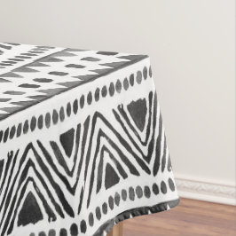 Mantel Tablilla étnica Boho - Blanco y negro tribal