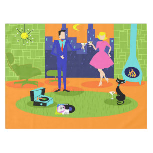 Mantel Tablilla Retro Romántica De Pareja