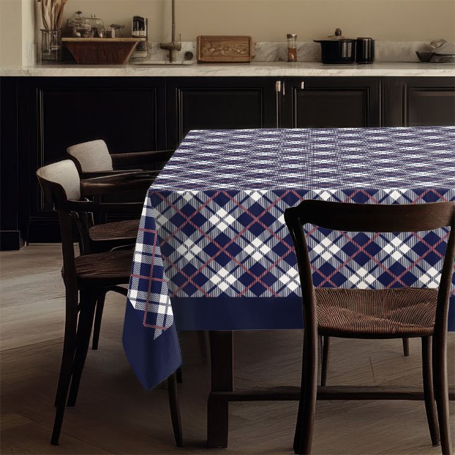 Mantel Tablillas de moda de Coral para mesa elegante (Chic Coral Navy Plaid Tablecloth for Stylish Table)