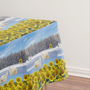 Mantel Tablillas florales de oso polar con girasol