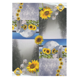 Mantel Tablillas florales de oso polar con girasol
