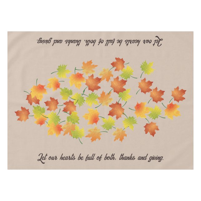 Mantel Tabloth de Acción de Gracias de hojas de otoño per (Frente (Horizontal))