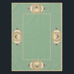 Mantel Tabloth del 30 y 12° Aniversario de la Perla Boda<br><div class="desc">¿Buscando el mantel correcto del 30 o 12 aniversario del boda? Entonces,  ¡tal vez una hermosa,  verde gris,  rosa repetida y perla gráfica será lo único que les dará a ambos!</div>
