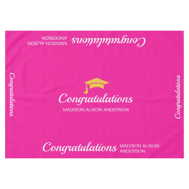 Mantel Tapa de graduación rosa (Frente (Horizontal))