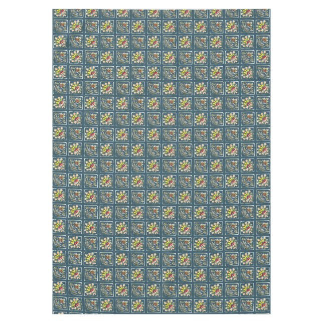 Mantel Tapiz de cuadros de flores (Anverso)