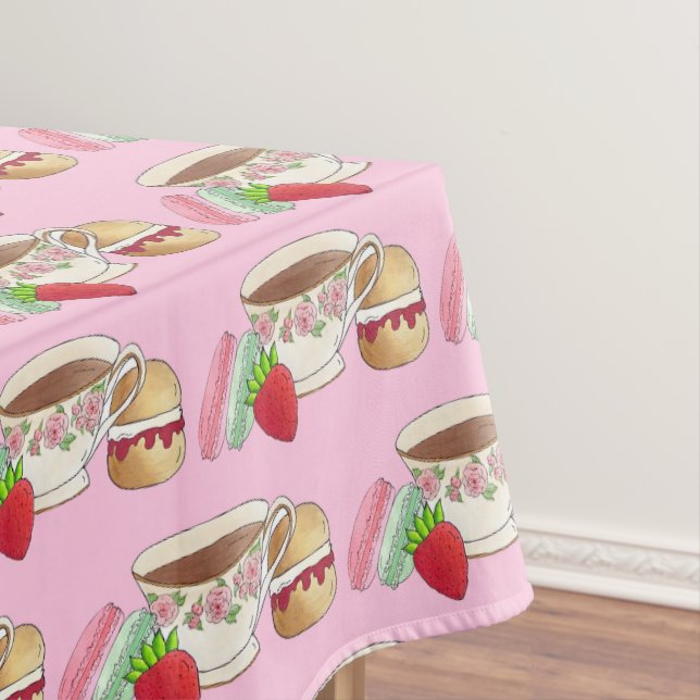 Mantel Tarde Fiesta de té Macarons Teacup Scone Berry (In Situ)