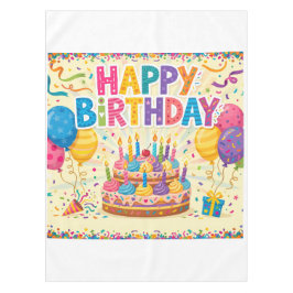 Mantel Tarjeta de cumpleaños brillante fuerte en blanco