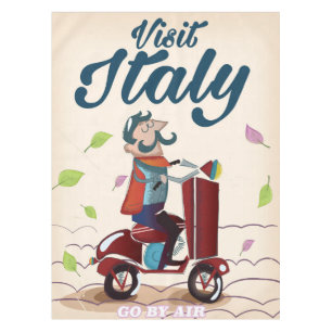 Mantel Tarjeta postal de viaje vintage de Italia de dibuj