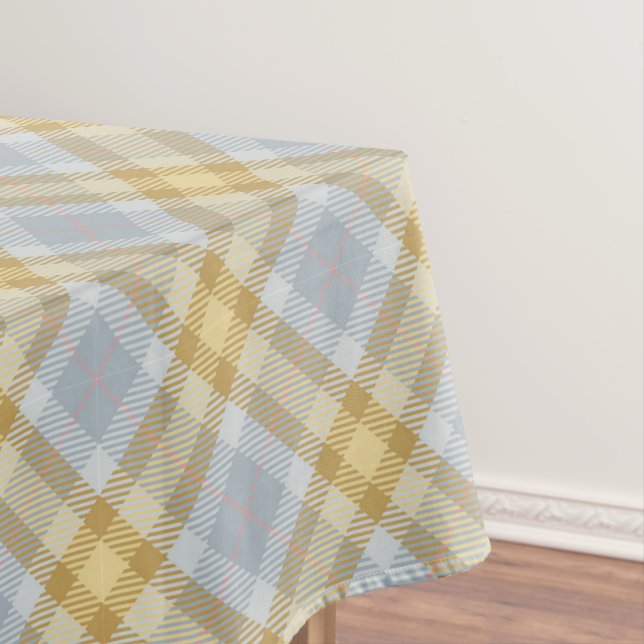 Mantel Tartan a cuadros amarillo y gris (In Situ)