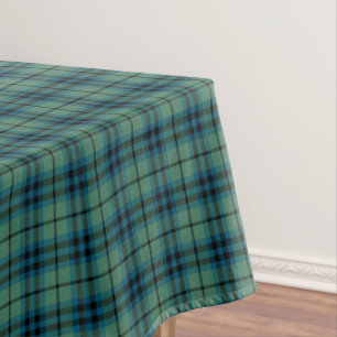 Mantel Tartán antiguo verde claro y azul del clan de