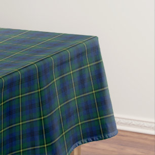 Mantel Tartán azul, verde, y amarillo del clan de