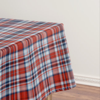 Mantel Tartán blanco y azul rojo