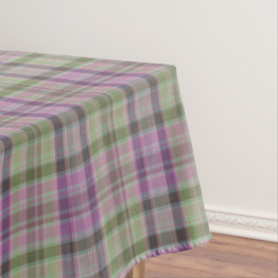 Mantel Tartan clásico verde y lila.