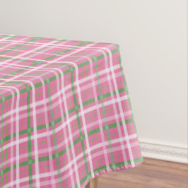 Mantel Tartán en rosa, verde y blanco