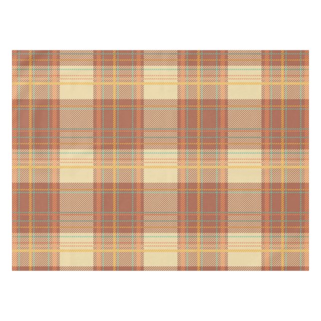 Mantel Tartán - Marrón, beige, turquesa, Naranja, amarill (Frente (Horizontal))