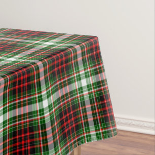 Mantel Tartán Plaid, Navidades, Blanco Rojo Verde