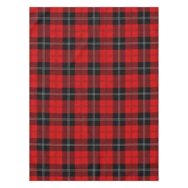 Mantel Tartan Rojo y Negro Escocés (Anverso)