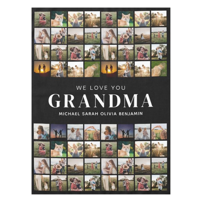 Mantel Te queremos abuela Collage de fotos 64 (Anverso)