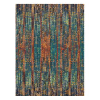 Mantel Teal Blue Green Orange Busy Abstract Tablecloth