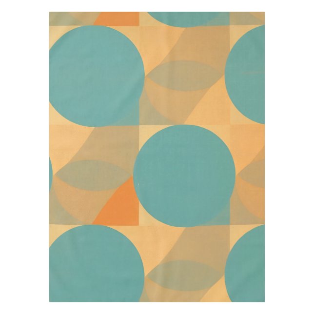 Mantel Teal, Tan, and Orange in Retro Look Pattern (Anverso)