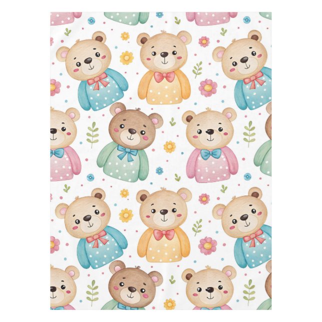 Mantel Teddy bear and flowers (Anverso)