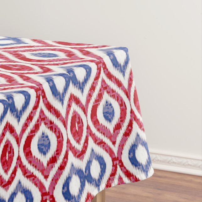 Mantel Teja de Ikat en rojo y azul (In Situ)