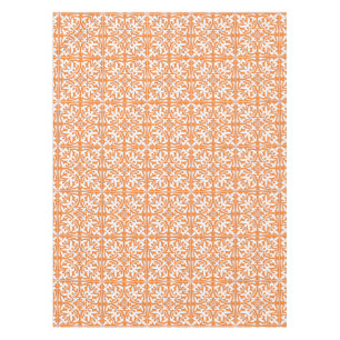 Mantel Teja marroquí - naranja coralino y blanco