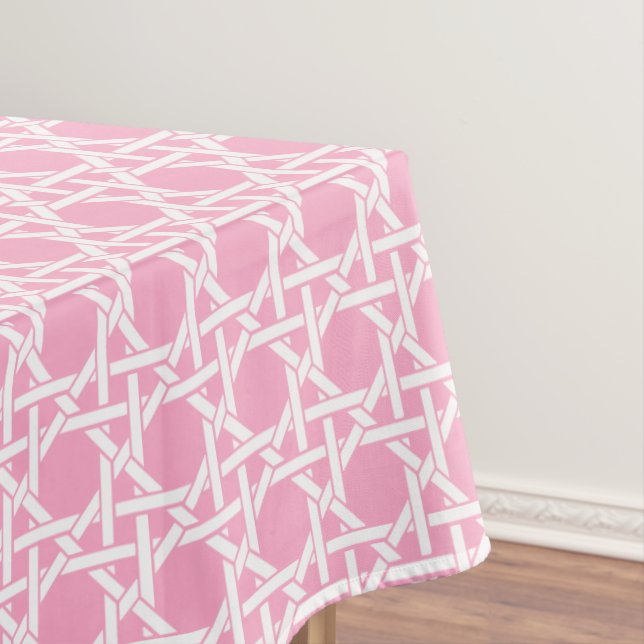 Mantel Tejido de caña blanco y rosa (In Situ)