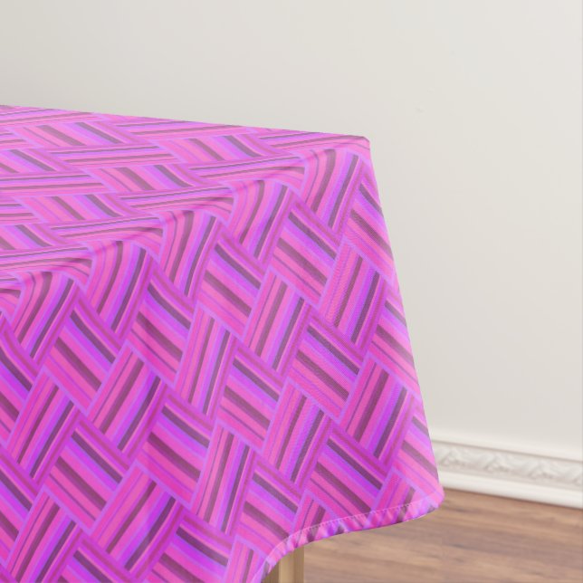 Mantel Tejido de rayas rosadas diagonal patrón (In Situ)