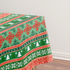 Mantel Tejidos navideños de punto y copos de nieve