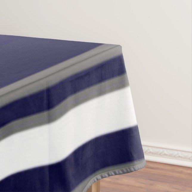 Mantel Tela de mesa azul-gris y franja blanca (In Situ)