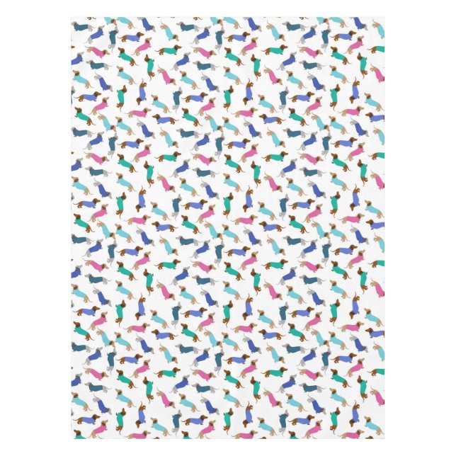 Mantel Tela de mesa de Dachshund color pastel (Anverso)