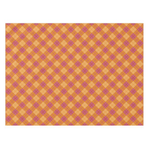 Mantel Tela escocesa diagonal en naranja y rosa