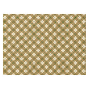 Mantel Tela escocesa diagonal en oro con la raya verde