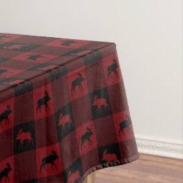 Mantel Tela escocesa negra roja de los alces