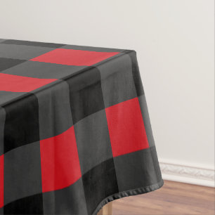 Mantel Tela escocesa roja y gris negra comprobada