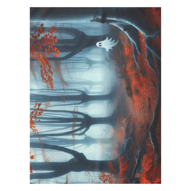 Mantel Tembloroso bosque de otoño con un fantasma (Anverso)