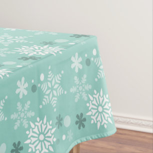 Mantel Temporada de Navidad Copo de Nieve Turquesa Azul I