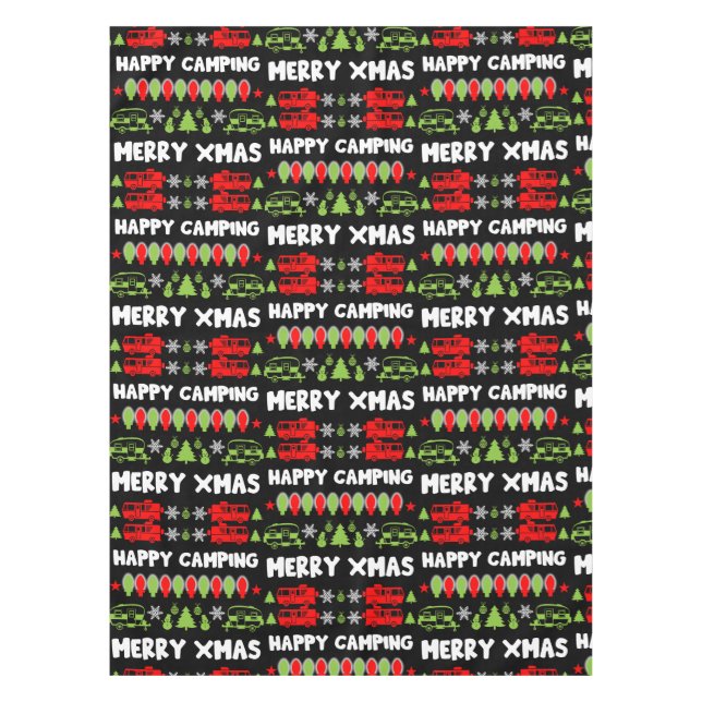 Mantel Temporada feliz de Navidades de Caravana (Anverso)