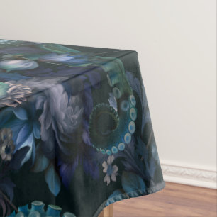 Mantel Tentáculo gótico Cthulhu Turquesa con flores