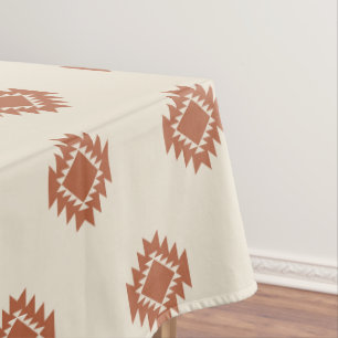 Mantel Terracota Patrón Tribal Geométrico Azteca del Suro