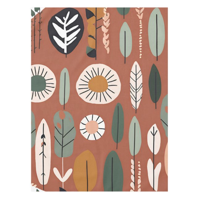 Mantel Terracotta Flor silvestre Rustic Boho Decoración P (Anverso)