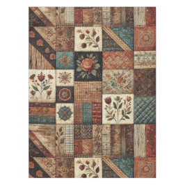 Mantel Terracotta Patchwork Quilt Rustic Vintage Floral