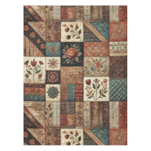 Mantel Terracotta Patchwork Quilt Rustic Vintage Floral